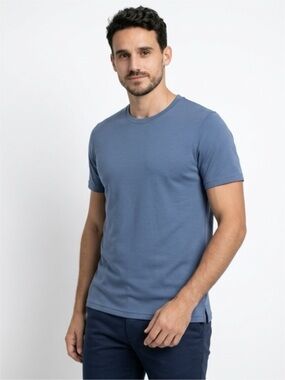 Robert Barakett Short-Sleeve Crew in Dusty Blue